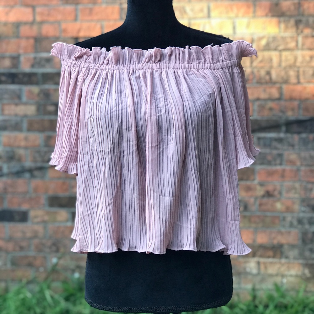 🌸Buy 1 Get 1 FREE🌸Smell The Roses Pink Off Shoulder Ruffle Top